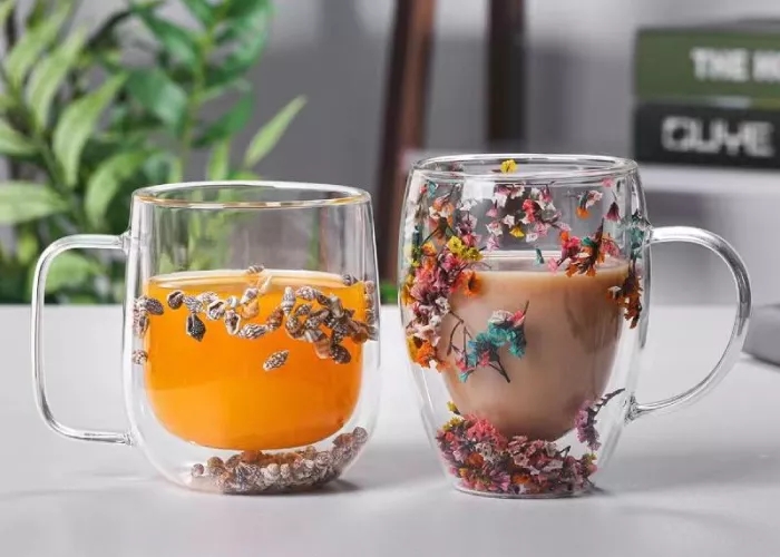 Double Wall Thermal Glass Mug